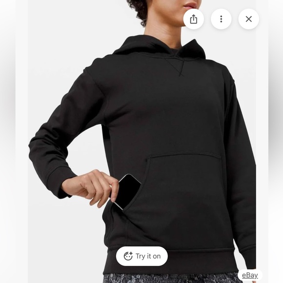 lululemon athletica Tops - NWT Lululemon Black French Terry Hoodie Size 8